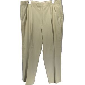 Vtg MAJER Wool Dress Pants Pleated Button Pockets Trousers Slacks Mens 40 Beige